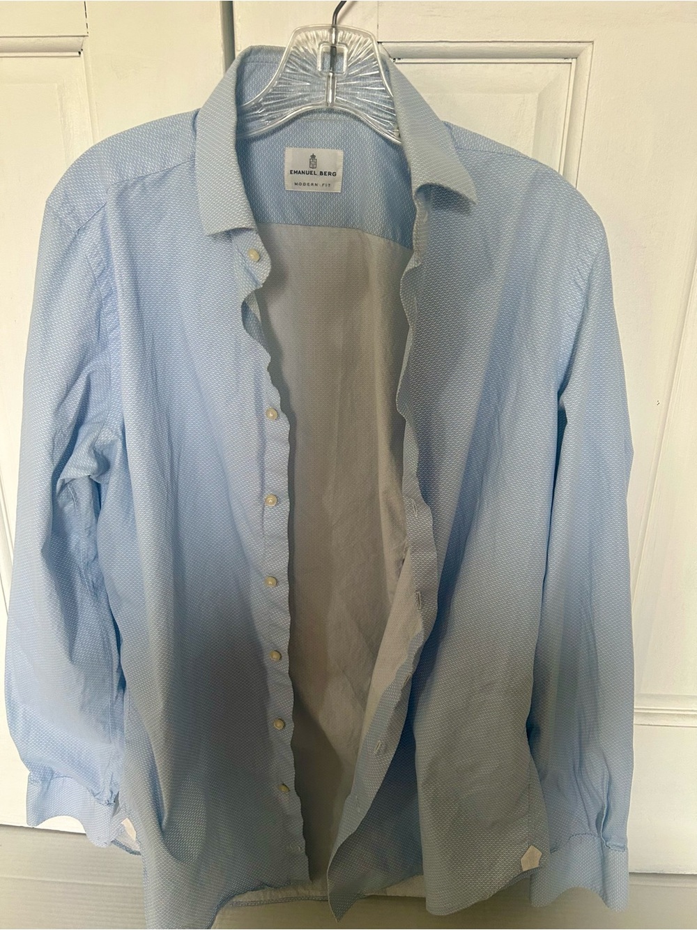 Emanuel Berg Light Blue Men's Dress Shirt - Classic Tailored Fit